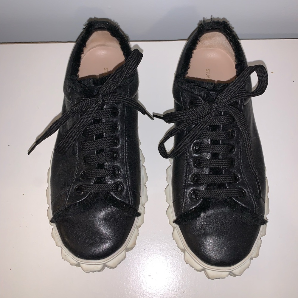 Stuart Weitzman Coverstory Fringe Black Sneaker size 6
